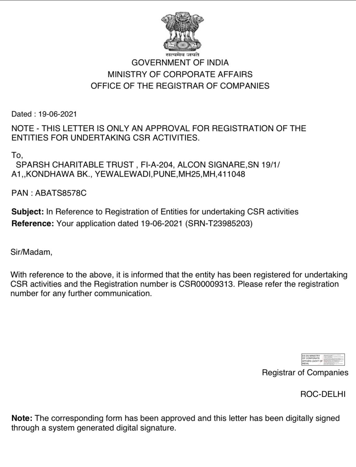 CSR Approval